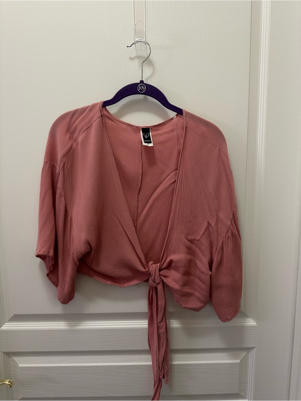 Windsor Dusty Rose Tie-Front Crop Top